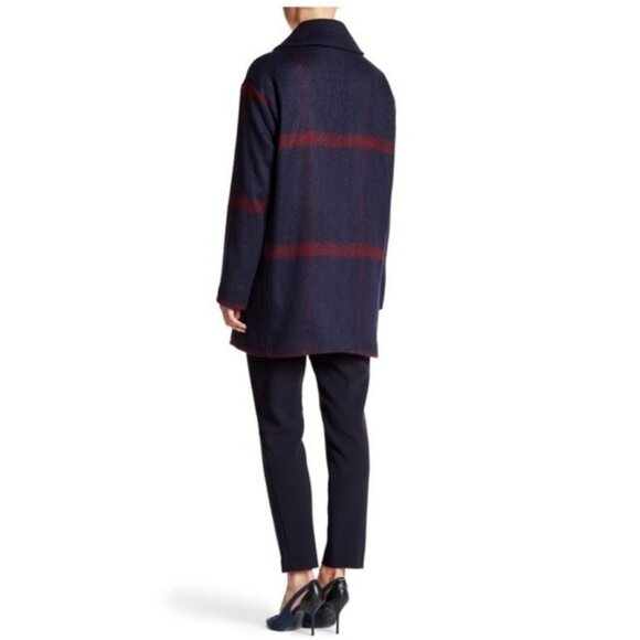 Tommy Hilfiger Plaid Double Breasted Coat - Picture 3 of 11